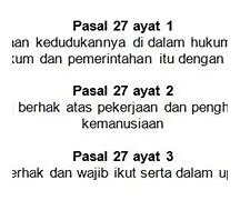 Contoh Perwujudan Hak Pasal 27 Ayat 2